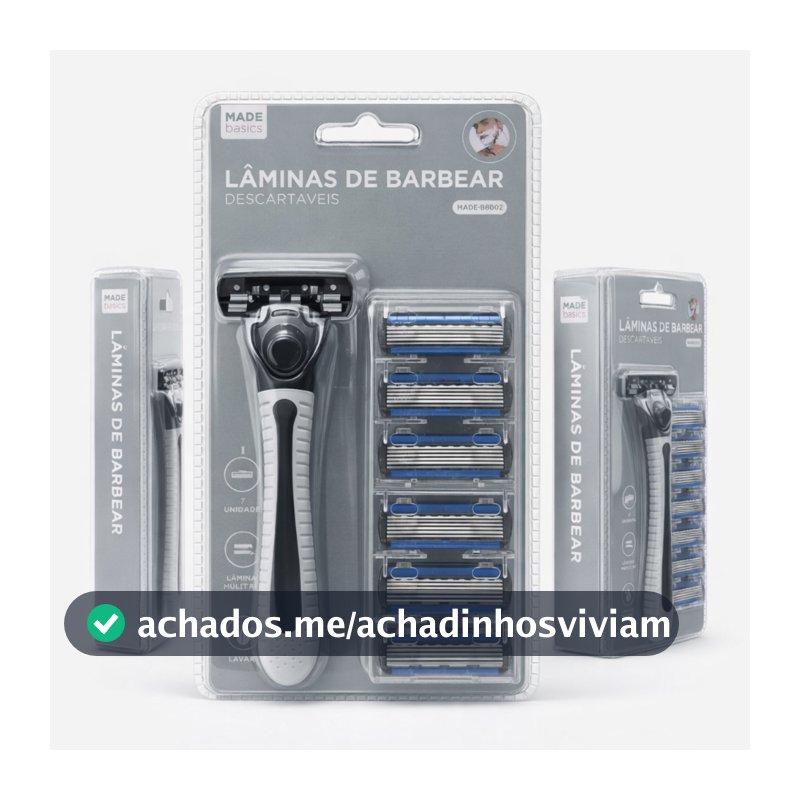 Barbeador Masculino 6 Lâminas + 6 Refis Cartucho Descartável Corte Suave