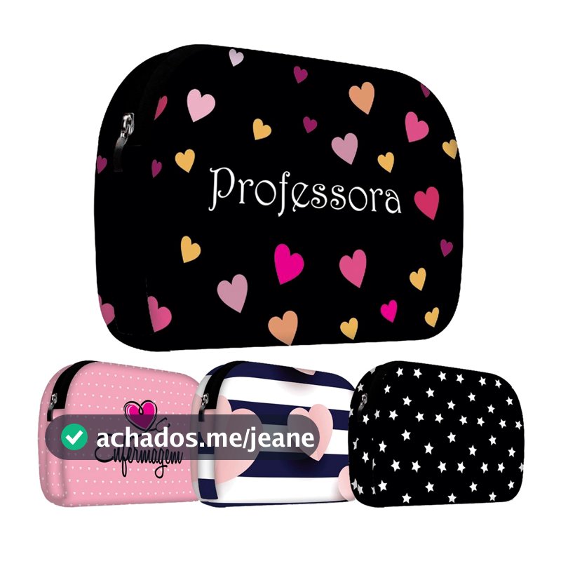 Necessaire de Mão em Neoprene Bolsa Feminina Organizadora Presente Mulheres Professora Mãe  - ISOPRENE - Várias Estampas