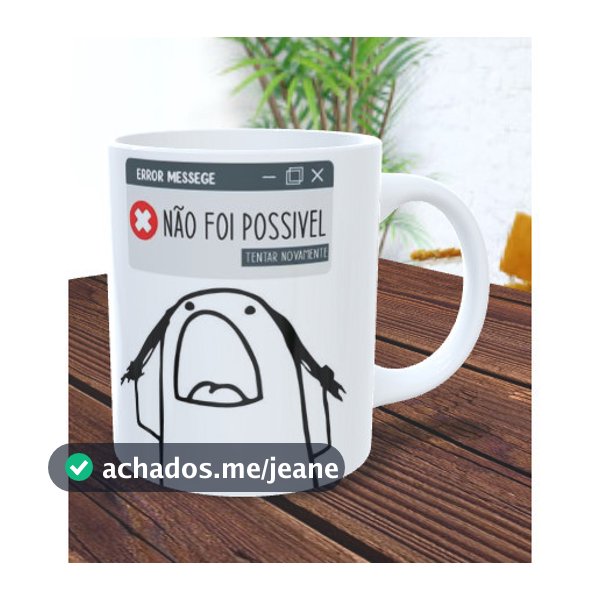 1 caneca Flork Paciência xicara porcelana ceramica