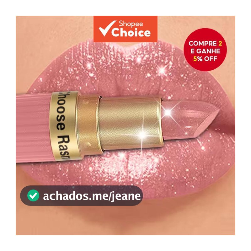 Batom De Veludo Com Glitter Rosa Perolado-Brilho Metálico À Prova D'água De Longa Duração , Escolha Maquiagem Oficial Ac
