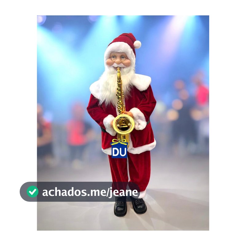 Papai Noel Dançante c/Saxofone Musical 90cm Bivolt c/Sensor FDB090