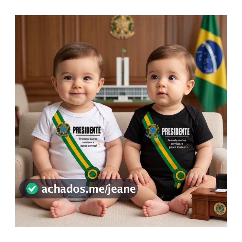Body Bebê Presidente Brasil Mesversário Temático Infantil