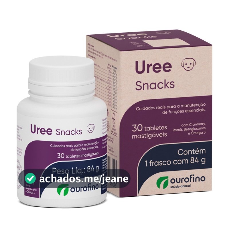 Uree Snacks Suplemento 30 tabletes palatáveis ourofino Cães