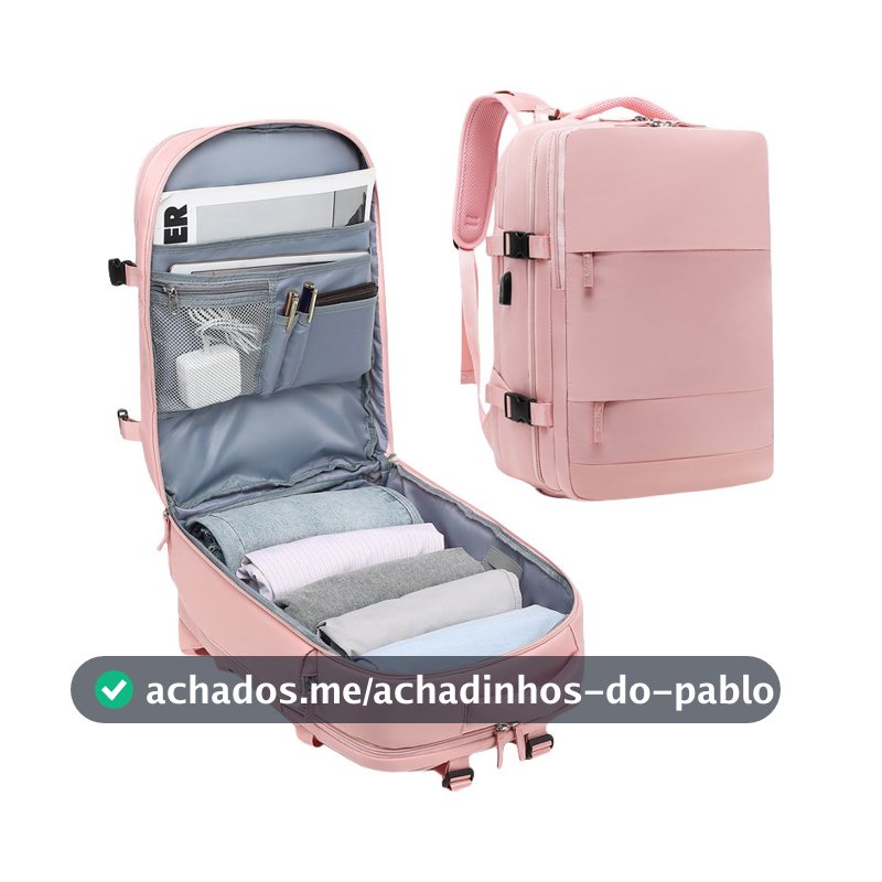 Mochila Viagem Feminina Masculinas Multifuncional Reforçada Resistente À água Notebook Impermeável Viral