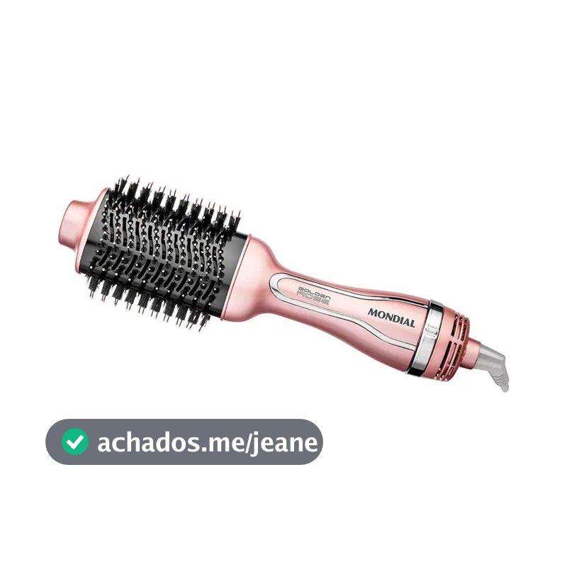 Escova Secadora Mondial Golden Rose ES-02 Bivolt 1300W 3 Níveis de Temperatura Tourmaline Íon