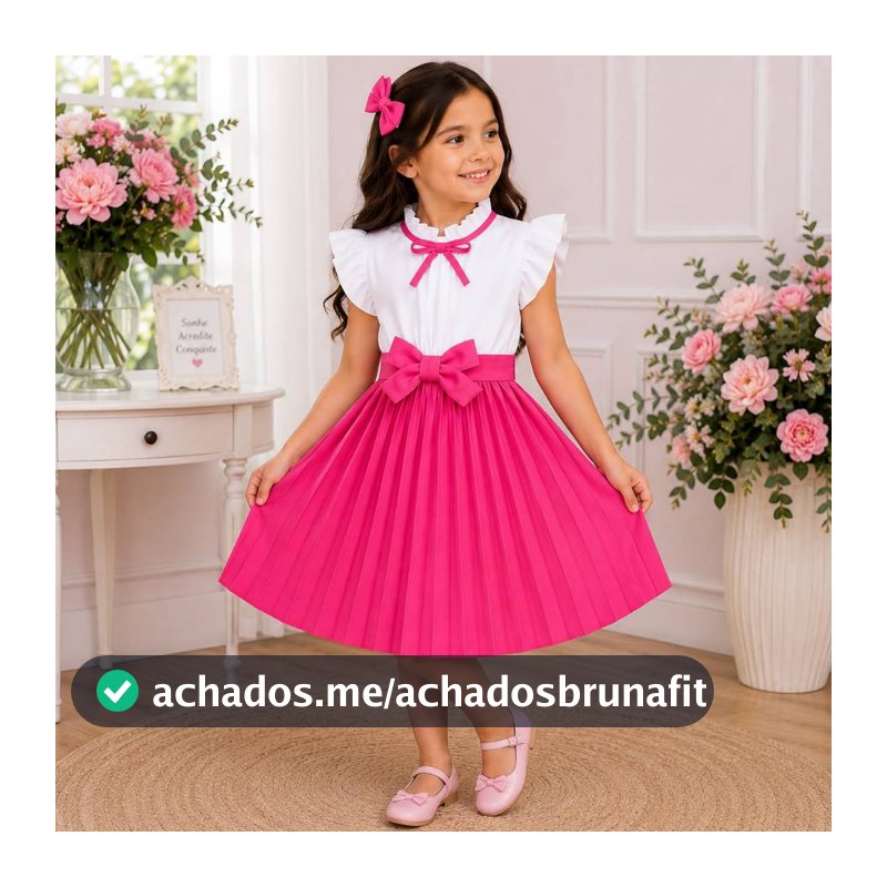 Vestido Menina Plissado Luxo com Laço Infantil Princesa Elegante Festa Casamento Aniversário 1 ao 12 Anos