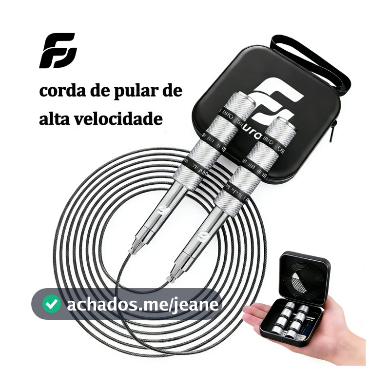 Corda de Pular Ajustável  Corda Pular Profissional Speed Rope Crossfit  Rolamento FuturoFit