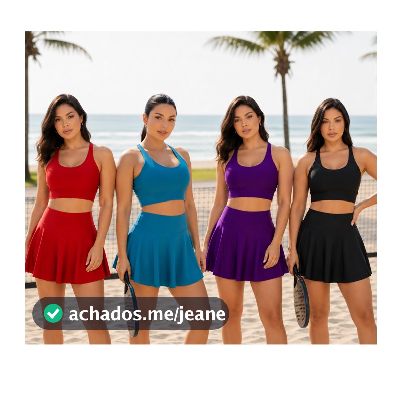 Kit 2 peças Short Saia e Top Nadador Firme