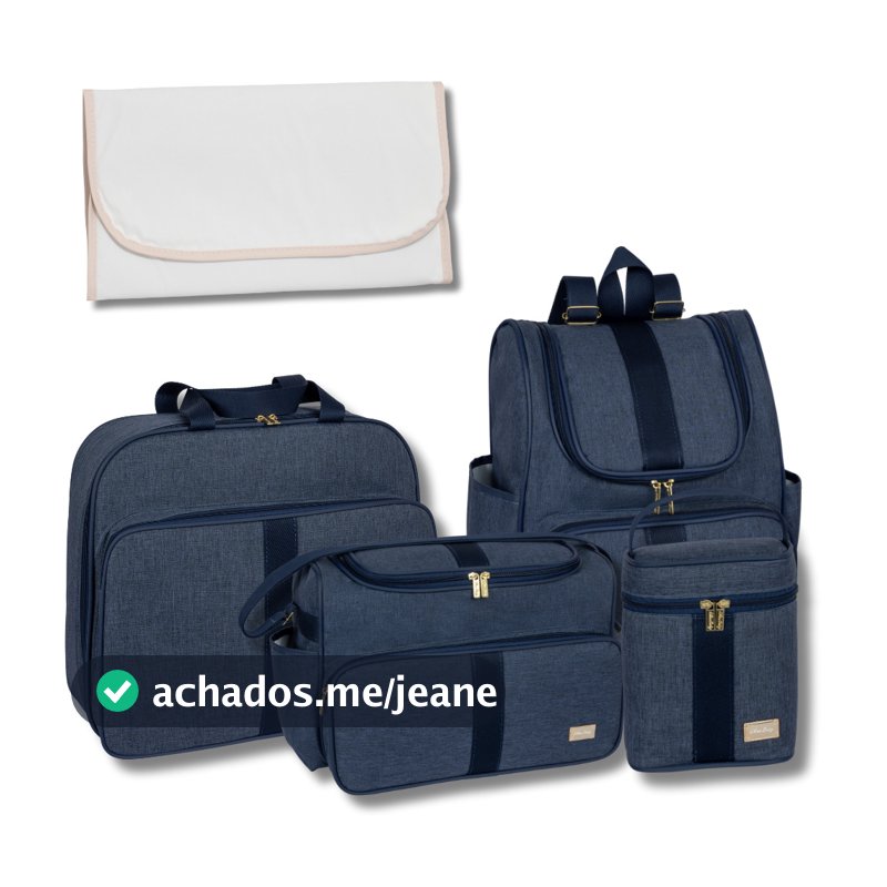 Kit de Bolsa Bebê 5 Peças Mochila Bolsa Térmica Clássica