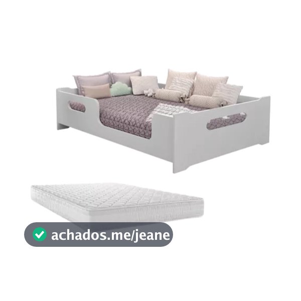 Cama Casal Montessoriana Moderna Com Colchão E Grade De Proteção Encanto Quarto Criança Luxo