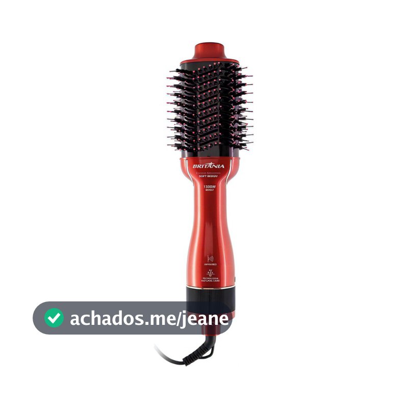 Escova Secadora Britânia Soft 4 em 1 BES12 Luz Infrared 1300w Vermelha Bivolt