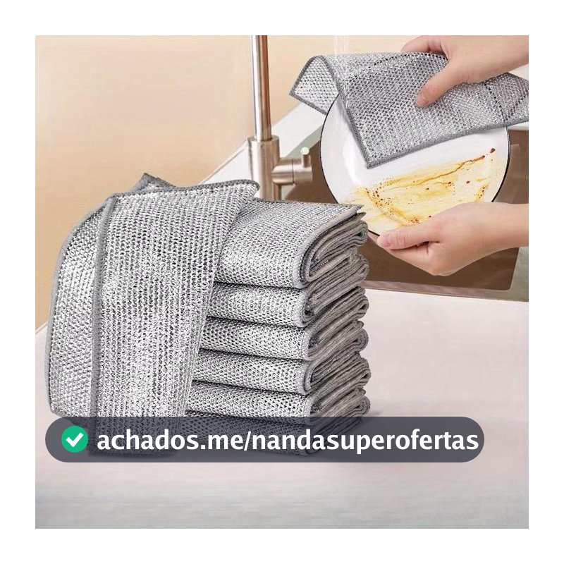 Kit 6/12/18/24 Panos De Limpeza Aço Premium Reutilizável Área Panela Fogão Toalha Louça