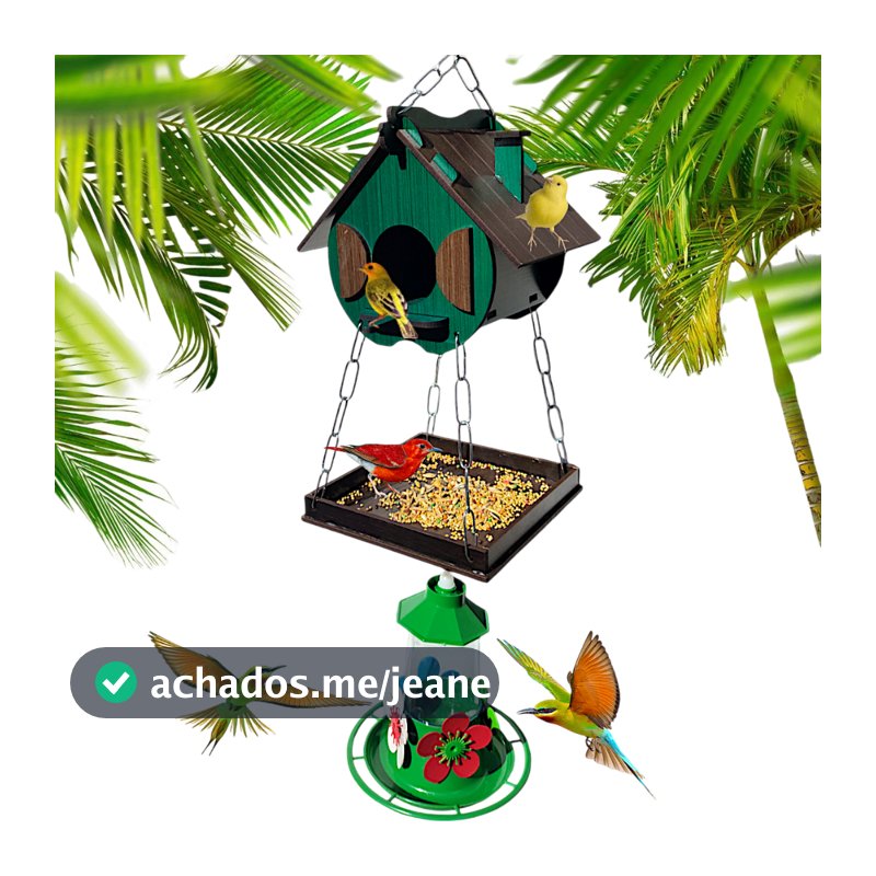 Comedouro Tratador Pássaros Livres Aves Silvestres + Bebedouro Beija-flor