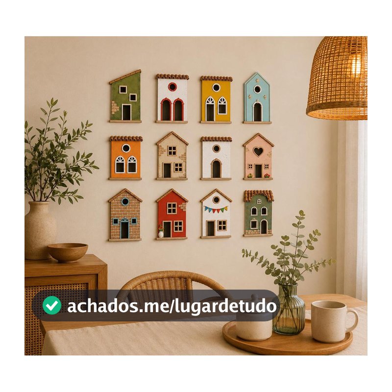 Kit Decorativo Casinhas Coloridas – Decoração Criativa para Ambientes