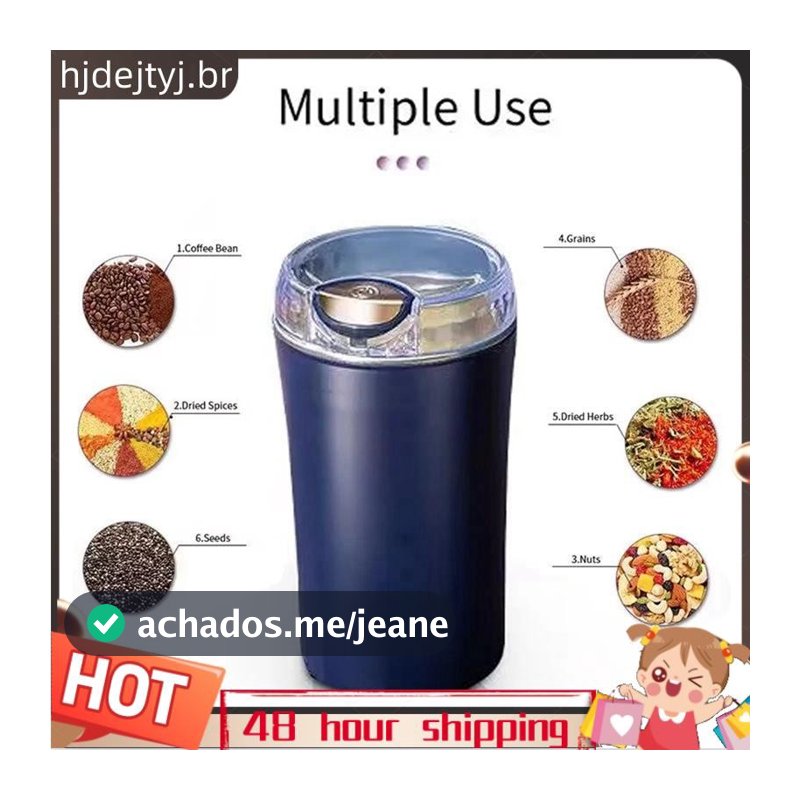Máquina De Moagem Elétrica Moedor De Grãos Pequeno Café Aço Inoxidável Nozes Feijão Moinho Ervas Para Cozinha Plugue Da