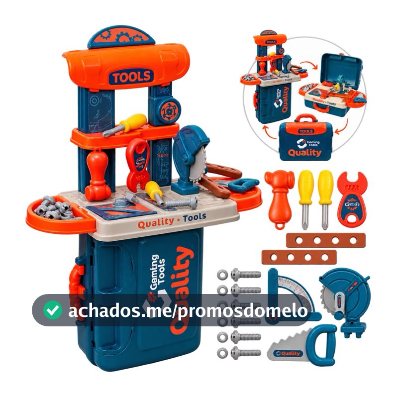 Maleta de Ferramentas Infantil 3 Em 1 Multi Montagens Brinquedo Faz De Conta