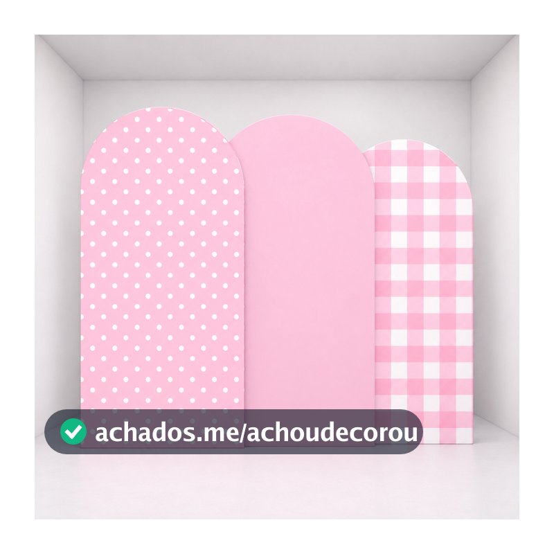 Kit 3 Painéis Romano Xadrez e Poá Candy ou Vermelho 2×1 m