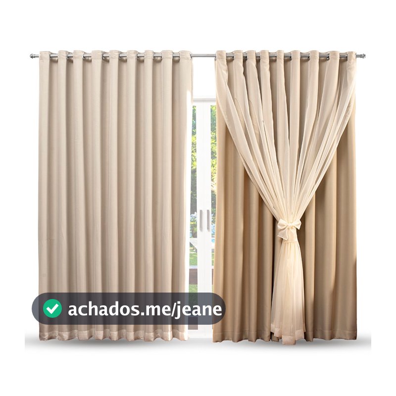 Cortina Voil Com Forro Blackout Tecido 6,00X2,70 Metros  perfeita para Casa