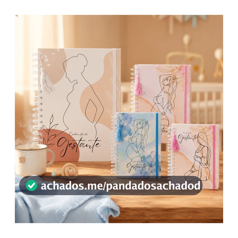 Caderneta da Gestante Personalizada com Lista Enxoval do Bebê Completa e Pré-Natal- Diário Gestação