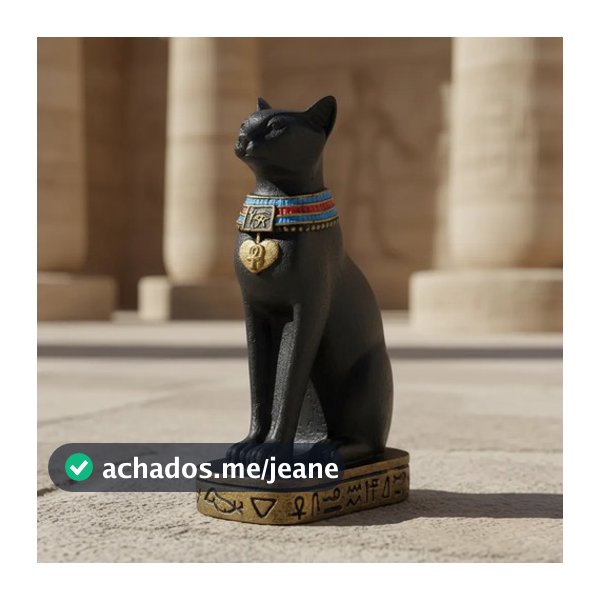 Bastet Egípcia Preta 9 cm em Resina Deusa Gata Guardiã Proteção   Altar Decoração Esotérica