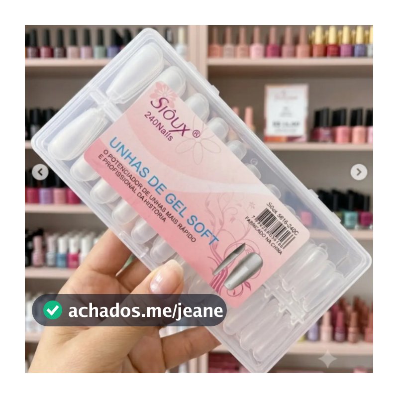Unha Postiça Soft Gel Fosca Sioux Com 240 Unidades