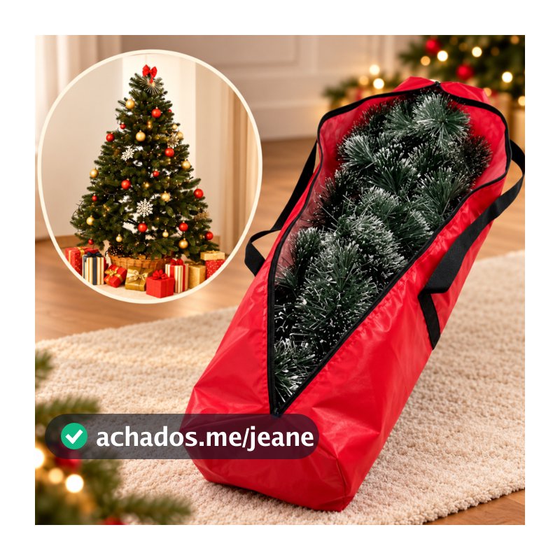 Bolsa Protetora Impermeável Para Árvore De Natal Vermelha Armazenamento e Transporte Organizador Pratico