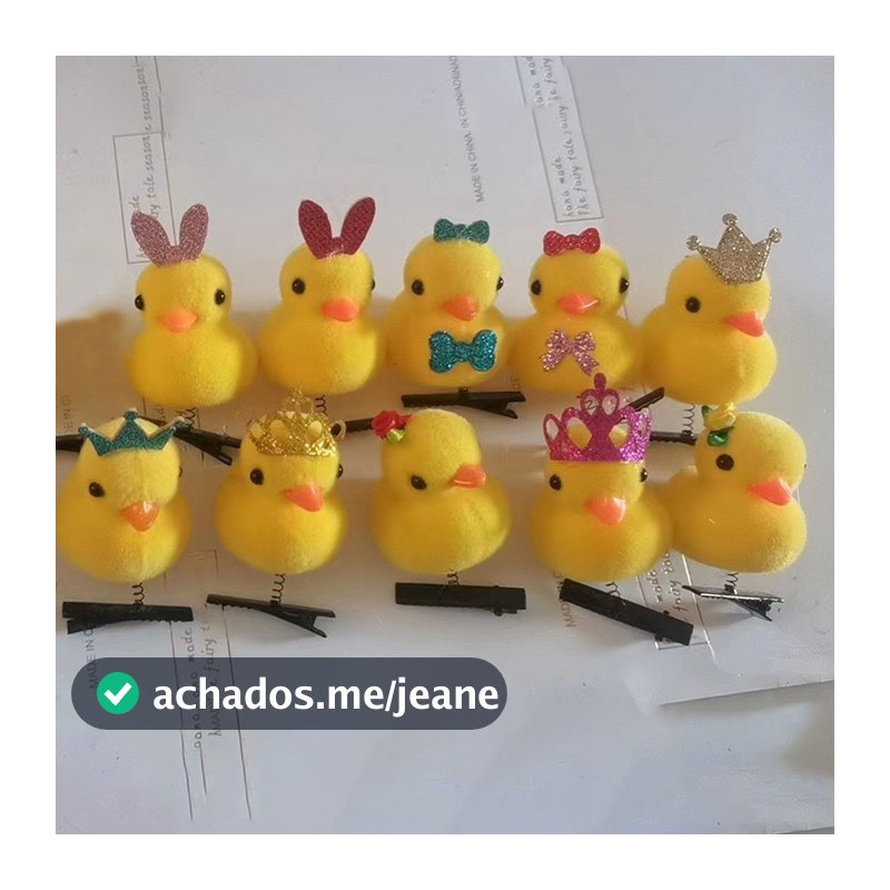 KIT COM 10 Grampos Presilha de Patinhos Pato Clip AmareloL