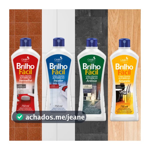 Cera Líquida Incolor Casa KM 750ml Brilho Fácil - Vermelho/Incolor/Verde/Amarelo