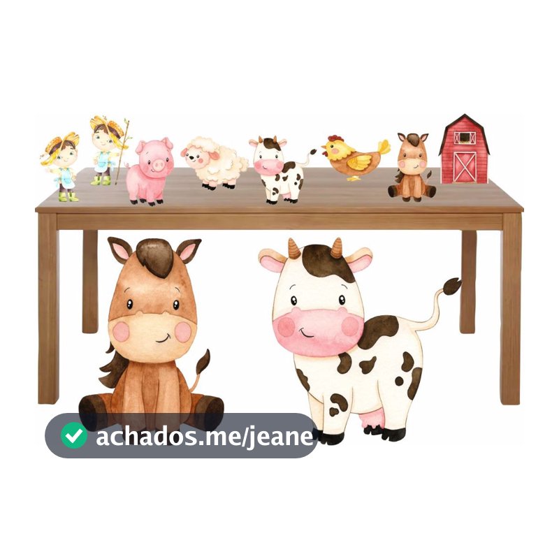 kit totens display para festa infantil fazenda 2 unidades de chao com 60 cm e 6 unidades de mesa com 21 cm
