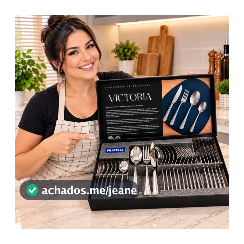 Conjunto de Talheres Victoria para cozinha Design Moderno com 24 peças inox