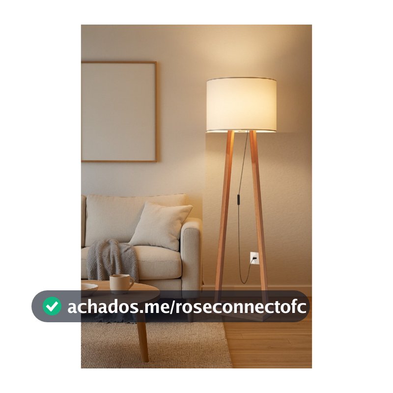Luminária de Chão Tripé em Madeira – Design Moderno e Aconchegante para Sala de Estar ou Quarto