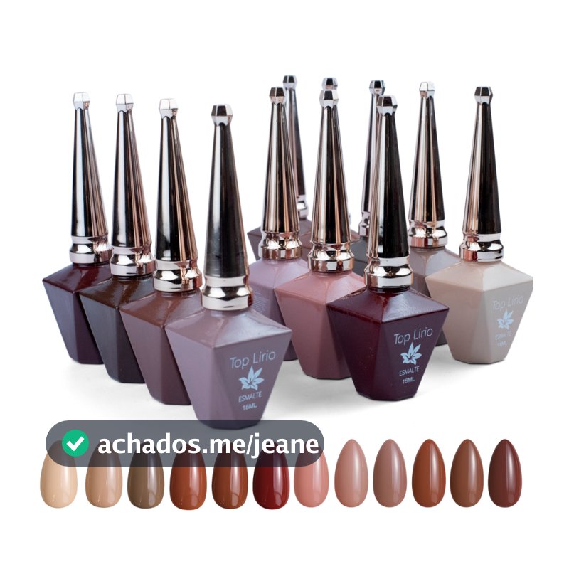 KIT 12 Esmaltes em Gel 18ml Lirio Tons Terrosos e Nude Marrom Classic Color Show