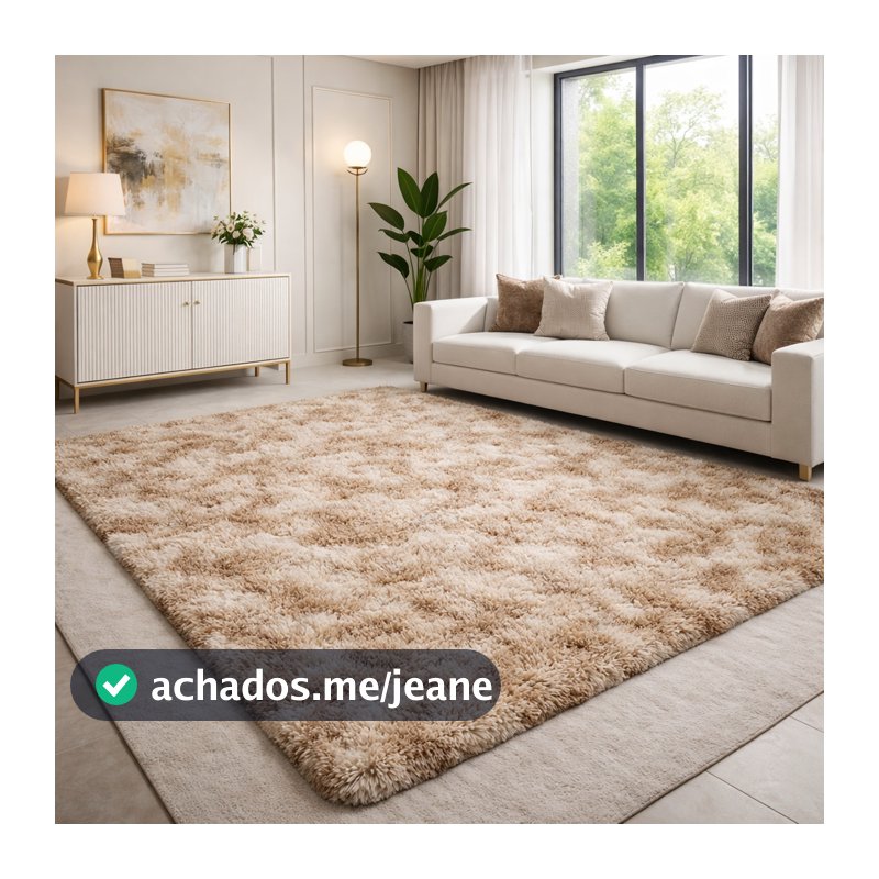 Tapete Felpudo Peludo 2,00 x 1,50 Para Quarto e Sala Antiderrapante Não Solta Pelo