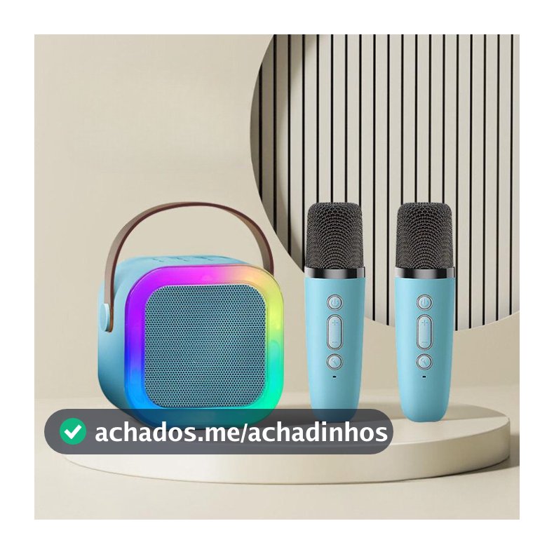 K12 Caixa de som sem fio com microfone Karaokê, Mini Alto-falante Bluetooth portátil de Karaoke com 1/2 Microfone