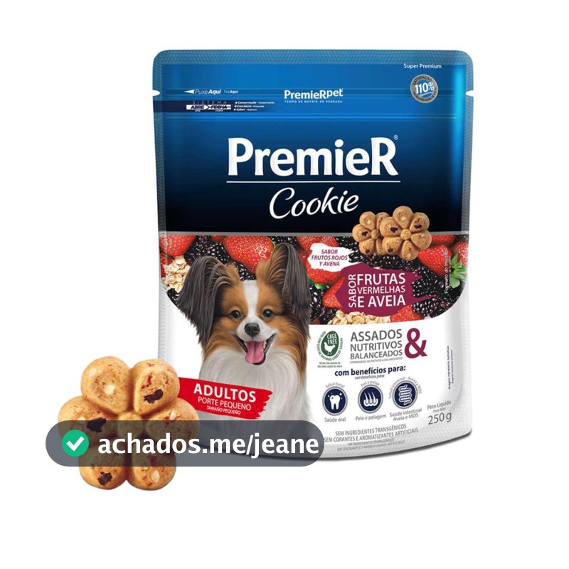 Premier Cookies Cães Adultos Pequenos Frutas Vermelhas 250g