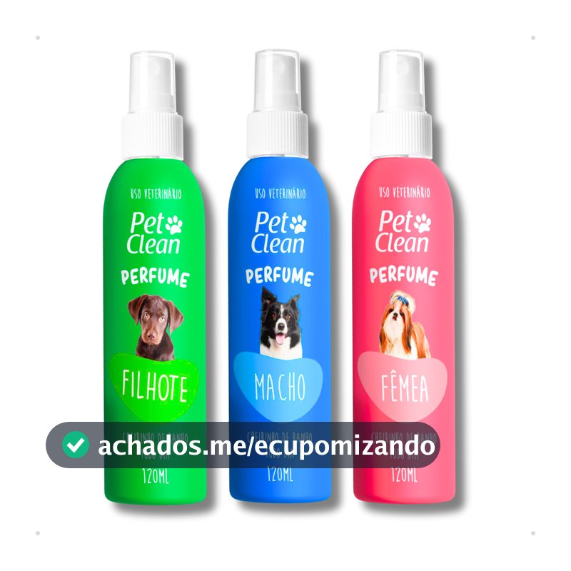Perfume Colônia Spray Pet Shop para Cachorro e Gato Pet Clean - 120 ml