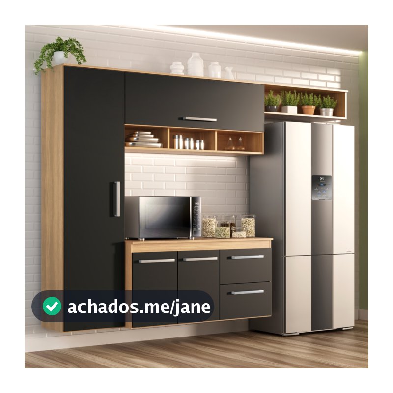 Armário Cozinha Compacta Lua 4 Portas 2 Gavetas
