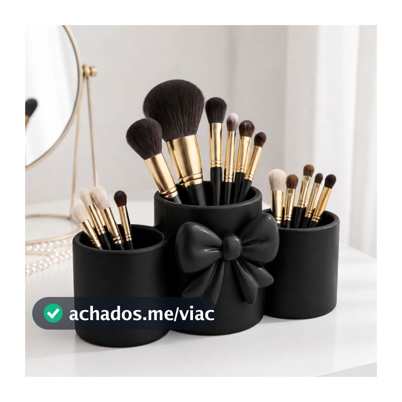 Organizador de Maquiagem Multiuso Laço para Cosméticos Pincéis e Acessórios de Beleza