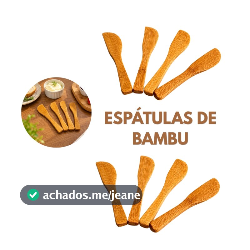 Kit Espátula de Manteiga de Bambu Espatula de Patê Geléia Mesa Posta Cantinho do Café 4/8/12