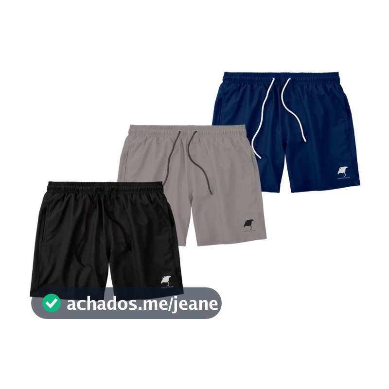 Kit 3 Shorts Masculino com Elastano Mauricinho Academia Esporte Treino Bermuda Praia Básico Liso