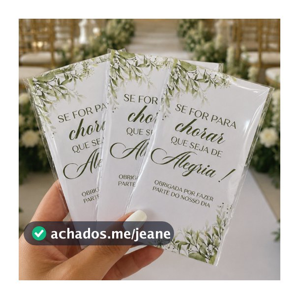 Lágrimas de Alegria Casamento Personalizado Completo com Lenço e Tag escolha a quantidade