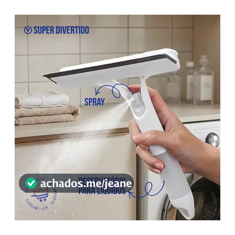 Rodo Limpa Vidro Rodo Mágico Spray 3 Funções Limpa Janela
