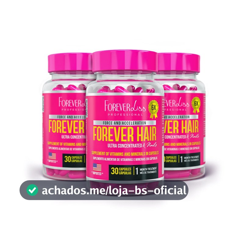 Kit Tratamento 3 Meses Forever Hair Crescimento Capilar