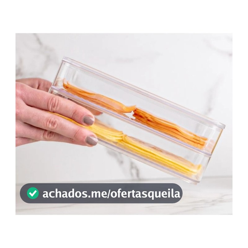 Porta Frios Hermético Acrílico Duplo 1000ml Pote de Mantimentos Cozinha Geladeira