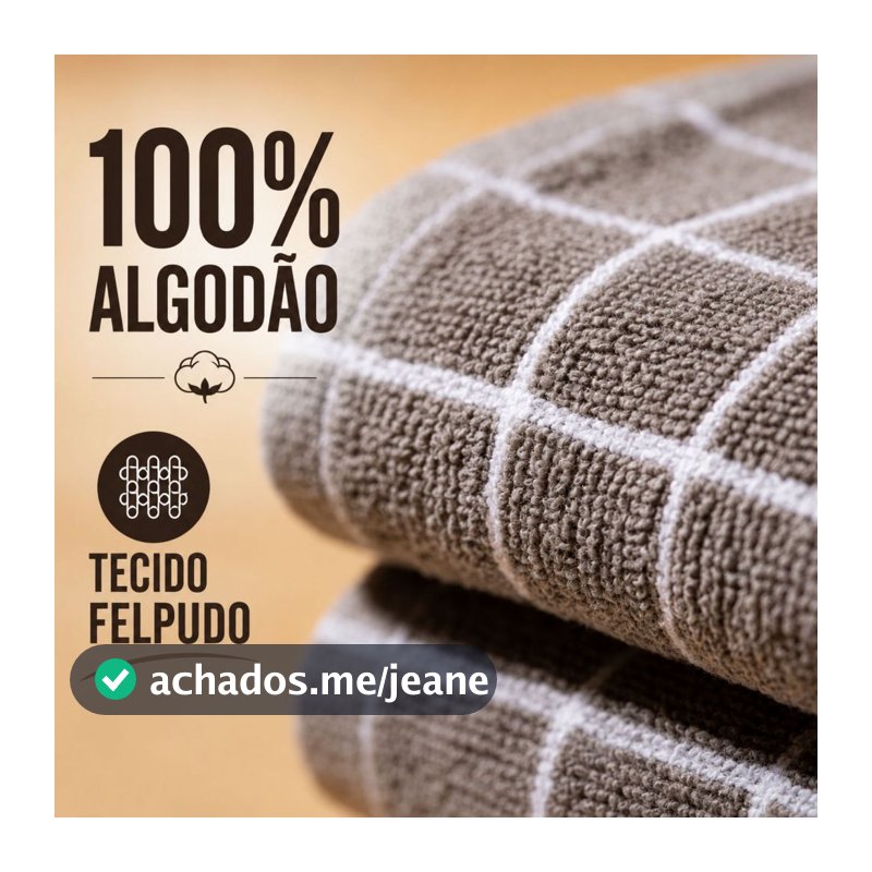Kit 5 Panos de Copa Xadrez Atoalhado | Super Absorvente, Grosso Secagem Rápida