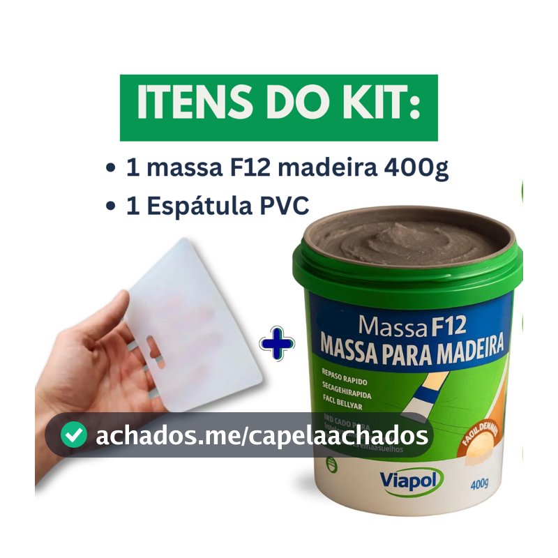 Kit Massa para Correção de Madeira Viapol F12 + Espátula pvc