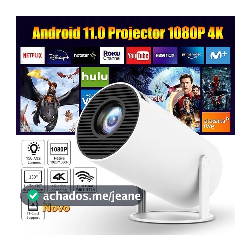 Projetor 4K HD 150 Polegadas Celular, Tv B0x, Xbox, PS, Pc, Wifi HY300  Magcubic Envio Imediato
