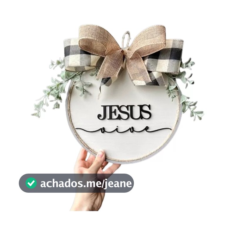 Guirlanda Jesus vive natal pascoa mandala enfeite de casa porta decoraçã embrancinha dia das  natal
