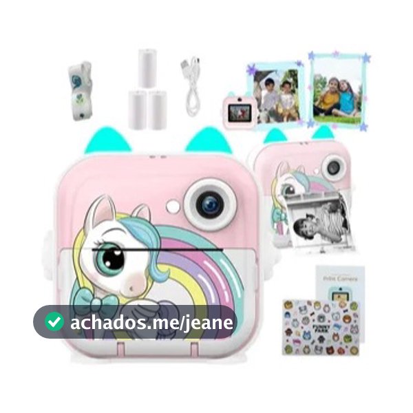 Câmera Fotográfica Infantil Imprime em Preto e Branco para Colorir Brinquedo DIY Criativo Digital HD Fotos e Vídeos Pres