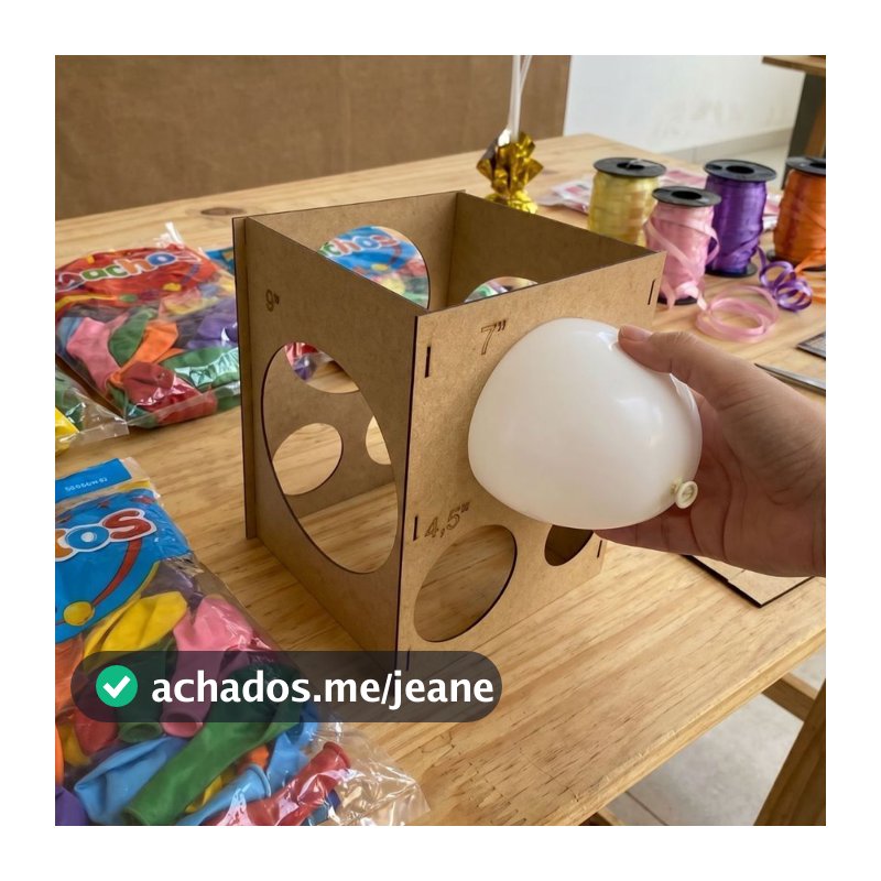 Medidor de Balões MDF Cru Gabarito Profissional Bexigas Festa Aniversário Decoração Fácil Uso Resistente Reutilizável